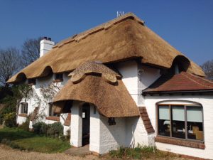 cottage with new thatching on the roof